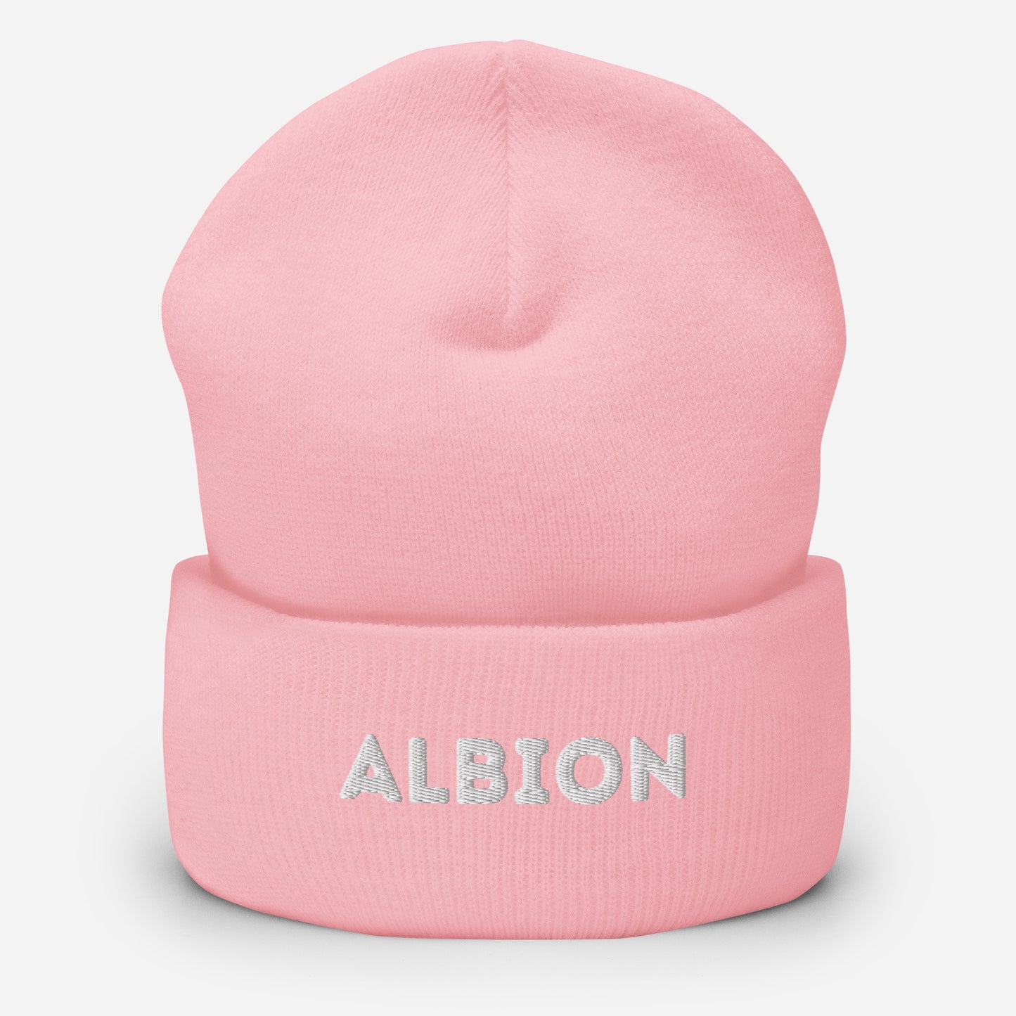 Albion (White embroidery) Cuffed Beanie Hat