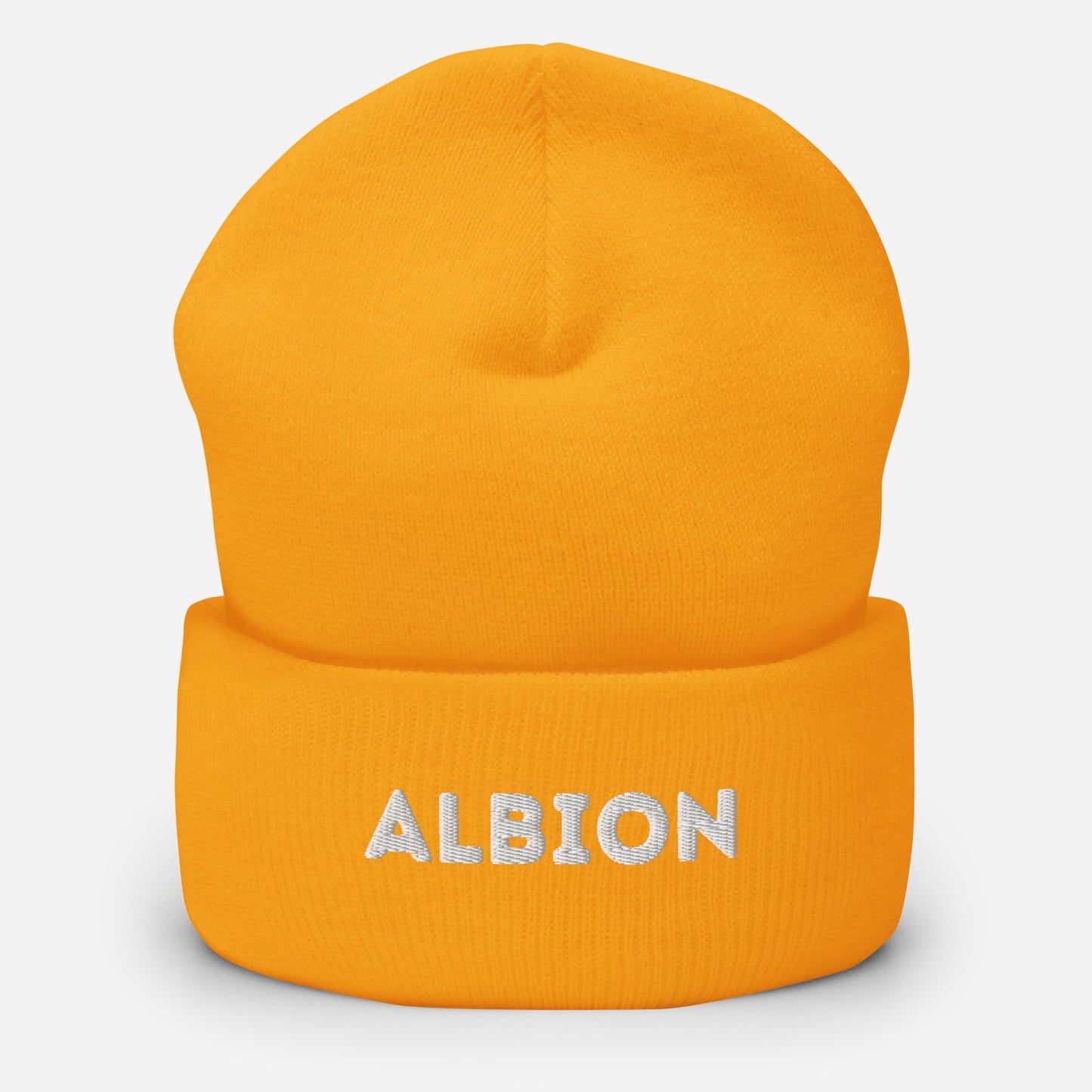 Albion (White embroidery) Cuffed Beanie Hat