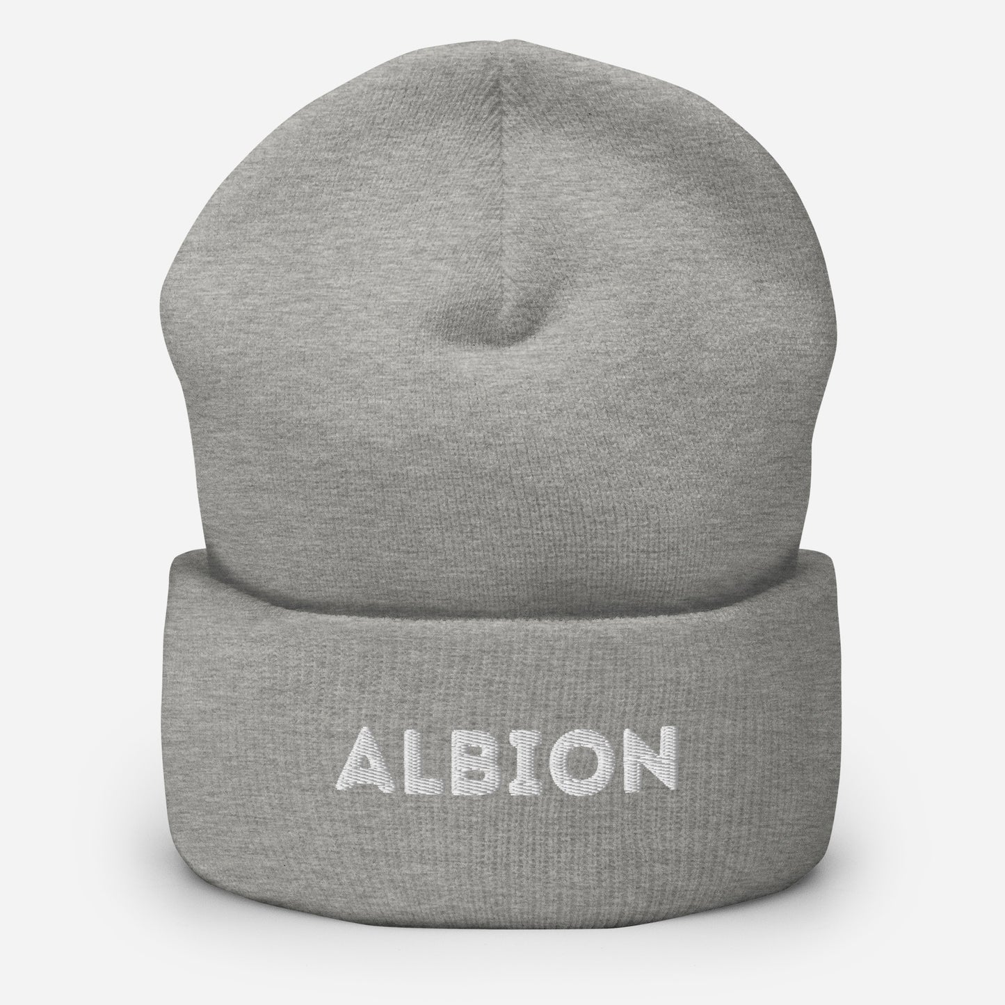Albion (White embroidery) Cuffed Beanie Hat