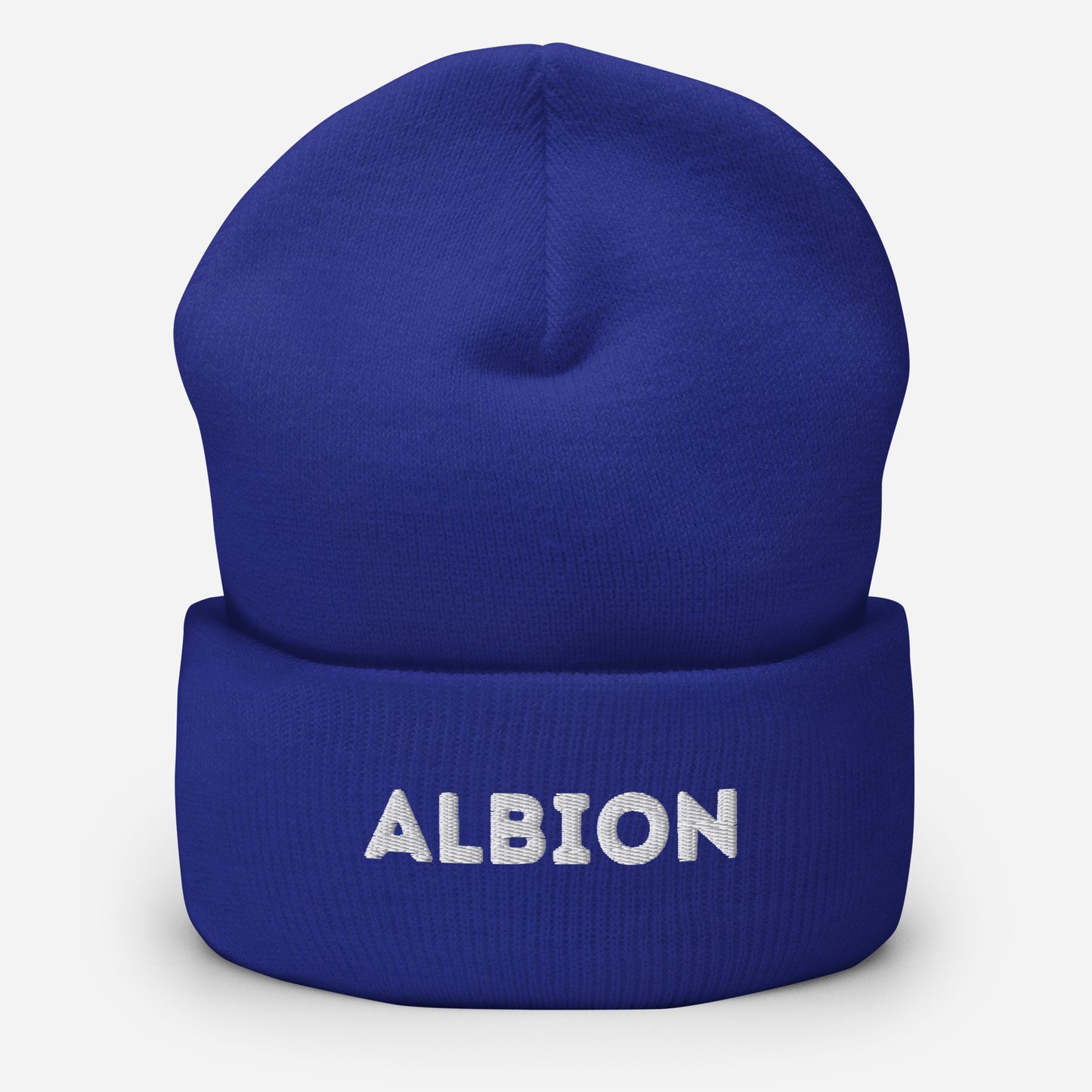 Albion (White embroidery) Cuffed Beanie Hat